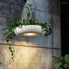 Pendant Lamps Nordic Aluminum Art Round With 120cm Cord Light Potted Fake Plant 5W LED G80 Warm Bulb
