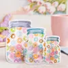 Подарочная упаковка 3PCS Mason Bottles Bags Donuts Print Запечатанное пластиковое домашнее хранение с днем ​​рождения принадлежности для вечеринки