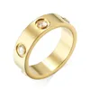 Designer Dames Gold Ring Luxe ringen voor dames heren jubileum cadeau titanium staal bruiloft verlovingsband met diamant 18k goud vergulde roos zilver