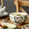 Tigelas estilos japoneses clássicos de cerâmica tigela de arroz grande ramen colher de sopa de mesa pequena mixagem de salada fofa de mesa