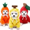 Hundebekleidung, niedliche Obstkleidung für kleine Hunde, Kapuzenpullover, warme Fleece-Haustierkleidung, Welpen- und Katzenkostüm, Mantel, Jacke, Anzüge