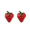 Stud Earrings Timlee E131 Originality Cute Red Strawberry Alloy Studs Temperament Jewelry Wholesale