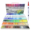 Pennello a doppia punta Art Marker Penne 12/60/72/120 Colori Acquerelli Fineliner Disegno Pittura Cancelleria Colorazione Manga Forniture