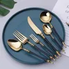 Dinnerware Sets Fine Simple Metal Cutlery Set Steak Western Four-piece Coffee Spoon European El Golden Tableware Separate Products