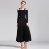 Stage Wear Wholesale Women Girls Black Red Long Dress Ballroom Practice