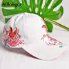 Ball Caps Summer 2023 Snapback Hip Hop Women Baseball Cap chapeau Abeille Impression Floral broderie Cotton Casquette Femme Gorras White