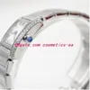 Top Saffier Dameshorloge Quartz Luxe W5200013 20mm Kristal Witte Rechthoek Grote Diamanten Kast Roestvrij Staal Dames Watch284P