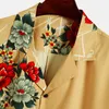 Chemises décontractées pour hommes été hawaïen grande taille à manches courtes barre verticale imprimé He-man Floral vêtements élégants pour homme