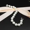 Bangle Handmade Knotted Bracelet Natural 10mm White Shell Pearl 20cm For Women Jewelry Fashion Gift