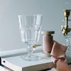Copos de vinho 2pcs Retro Glass Retro com relevo Champagne Flute Home Juice Copo Driving Bar Party Festa de Goble