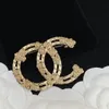 C18k broche de lótus banhado a ouro com enfeite de strass moda nobre broche de luxo designer de jóias de alta qualidade ladie3066