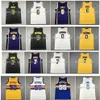 qqq8 Los Angeles Basketball Jersey James 6 Lebron Russell 0 Westbrook Carmelo 7 Anthony Jersey Dikembe 55 Mutombo Violet Jaune Blanc Noir Taille