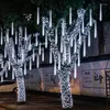Strängar 8/10 rör Meteor dusch Regn LED -lampor Street Garlands julgrandekorationer för utomhusår Festoon Garden