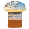 Men's T Shirts Camisetas Con Estampado De Paisaje Costero Para Hombre Playeras 3D Estilo Playero Informal