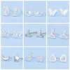 Stud Earrings Silver Plate Ear Hole For Women Men Heart Star Moon Exquisite Personality Prevent Allergy Small Studs Jewelry Gifts