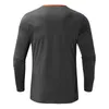 Men's T Shirts Men's Lim Fit Male Shirt Autumn And Winter Multi-button With Standard Solid Color Button V-neck Long Sleeves Basic
