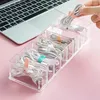 Aufbewahrungsboxen, Desktop-Organizer, 8 Zellen, transparente Ladekabel-Ladebox, multifunktionale kleine Gegenstände, Stifte, Notizblöcke, Hülle