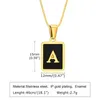 Pendant Necklaces Full Gloss Square Acrylic Letter Chain For Women Stainless Steel Custom Gold Color 26 A-Z Charm