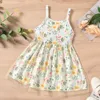 소녀 드레스 Pudcoco 여름 공주 드레스 2023 Baby Floral Print Sleeveless 슬링 디자인 캐주얼 귀여운 통기성