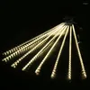 Cordes 30 cm 8 Tubes LED Météore Douche Pluie Guirlande Lumineuse Étanche Extérieure Guirlande Rue Vacances De Mariage Décoration