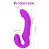 Articoli di bellezza Vibrazione senza spalline Vibratori a doppia testa Strap-on Dildo per coppie Lesbiche G-Spot Clitoride Stimolare Giocattoli erotici sexy Per le donne