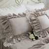 Bettwäsche-Sets Europäisches Khaki-Set Doppelrüschen-Spitze-Bettbezug Elegante Tagesdecke Bettlaken für Hochzeitsdekor-Kleidung
