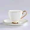 أدوات المائدة مجموعات Gold Bone China Coffee Cup أدوات مائدة كاملة من اللوحات صفر صحن النفايات هدية