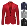 Herrenanzüge Herren Blazer Mode One Button Revers Casual Langarm Dekorative Taschenanzug Mantel Arbeitskleidung Business Kostüm Homme