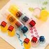 3 Stück Bunte Stempelkissen Stempel Stempel Vorschulspaß Lernen Cartoon DIY Roller Zeichenwerkzeuge Kinder Lernspielzeug