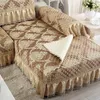 Coprisedie Set di divani in stile giardino europeo Cotone Lino Jacquard Pizzo Asciugamano Cuscino Schienale Bracciolo Federa Copertura componibile F