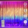 Strings Christmas LED Curtain String Light Garland Copper USB Remote Lights For Year X'mas Tree Party Home Bedroom Window Decoration