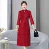 Abbigliamento etnico 2023 Donna Pizzo Cheongsam Cinese Migliorato Abito Qipao Tradizionale Sera Vestido Elegante Orientale Vintage