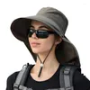 Berets Wide Brim Visor Hat With Neck Flap Outdoor Gardening Fishing Golfing Cycling