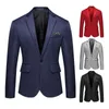 Herrenanzüge Herren Blazer Mode One Button Revers Casual Langarm Dekorative Taschenanzug Mantel Arbeitskleidung Business Kostüm Homme