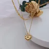 Pendant Necklaces Vintage Rose Coin French Style Gold Color Necklace Light Luxury Round Pendants Friendship Choker Birthday Gift