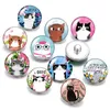 Lovely Cat Love Pet Strand de 18 mm Botones Snap 10pcs mixtos de PO Glass265k2304589