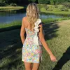 Saias Mulheres Vestido Floral Padrão Floral Padrão Sem Summer Feminino Espaguete Hold Straps Moda Moda Skinny Clubwear