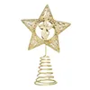 Christmas Decorations Tree Topper Star Hollowed Pentagram Plug In Ornament For Indoor Office Year