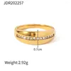 Trouwringen Design gevulde rij heldere cz ring voor vrouwen roestvrij staal kristal vrouwelijk stapelbaar