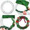 Christmas Decorations Round Metal Iron Wreath Ring Frame DIY Wedding Xmas Party Door Decor SASW666