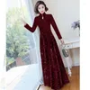 Ventes ethniques Sequins Velvet Cheongsam Qiapo Dress Femmes Elegant Party Prom robes