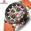 Naviforce Mens Watches Top Brand Luxury Quartz Gold Watch Men Leather Militaire waterdichte Sport PolsWatch Relogio Masculino203U