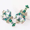 Stud-oorbellen Pauli Manfi Boheemse veelkleurige dierlijke kreeftvormige kristalstijl sieraden hangende mode-items