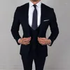 Trajes de hombre clásico negro para hombres Slim Fit boda novio esmoquin negocios Blazer banquete 3 piezas conjunto chaqueta chaleco pantalones Terno Masculino