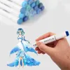 TouchNew 24/20 Molors Cilt Tonu İşaretçisi Mavi Set Alkol İşaretçileri Çizim için Portre Animasyon Renk Deniz