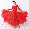 Scena standardowa sukienka taneczna balowa kobiet tango flamenco walc taniec spódnica Lady's Long Rleeve sukienki