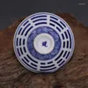 Tazze Piattini Jingdezhen Blu E Bianco Dipinto a Mano Taiji Bagua Tazza Singola Cappello da Tè Porcellana Antica Collezione Antica