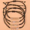 Lien Bracelets 2pcs / set Minimaliste Soleil Lune Charme Couple Bracelet Amitié Bijoux Cadeau À La Main Réglable Corde Tressée En Gros