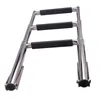 All Terrain Wheels 3 Step Stainless Steel Telescoping Boat Ladder Swim Ladders For Marine Yacht Swimming Pool