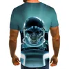 T-shirts pour hommes 2023 été rue mode motif coloré 3DT chemise personnalité impression T-shirt à manches courtes